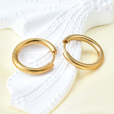 Круглые серьги-кольца из нержавеющей стали 304 EJEW-V005-01G-02-1