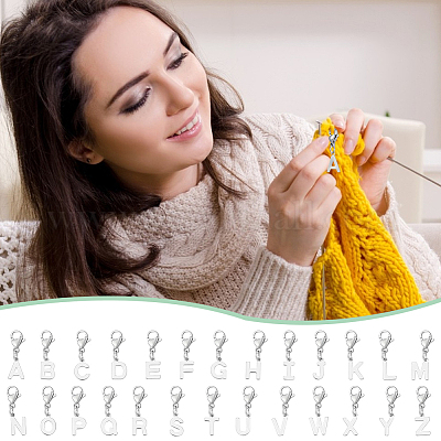 26 шт. 26 стиля 201 нержавеющая сталь буквы a~z подвесные украшения HJEW-UN00005-1