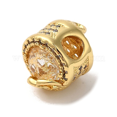 Стойка для цветов покрытие латунь микропаве кубический цирконий европейские бусины KK-G511-04A-G-1