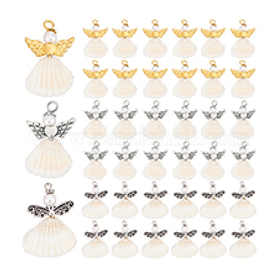 48 шт. 3 стиля подвески в виде спиральной ракушки-ангела FIND-PH0020-54-1