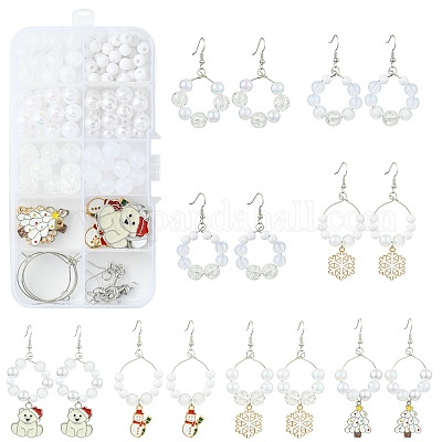 Наборы для изготовления сережек из акриловых бусин своими руками DIY-FS0006-67D-1