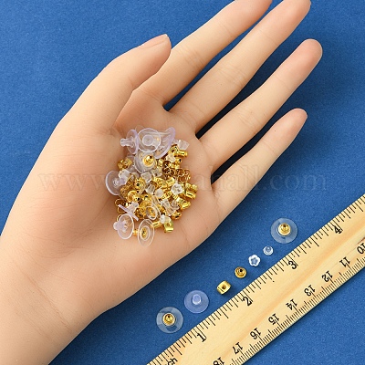 6 стиль латунный клатч-пуля клатч-пуля задняя часть серьги с подушечкой FIND-FS0003-08G-1