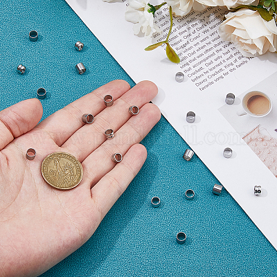 160 шт. 2 стиля 201 и 304 европейские бусины из нержавеющей стали FIND-HS0001-22-1