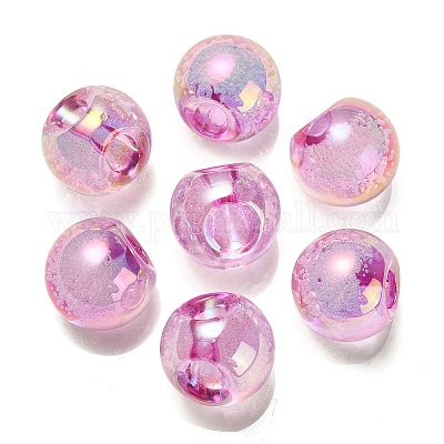 Wholesale UV Plating Rainbow Iridescent Acrylic Beads 