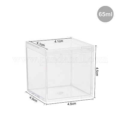 プラスチックの箱  トランスペアレント  正方形  透明  4.5x4.5x4.5cm  インナーサイズ：4.1x4.1センチメートル&nbsp;CON-OC0001-12-01A-1
