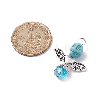 Подвески из синтетической бирюзы и стекла PALLOY-TA00113-02-1