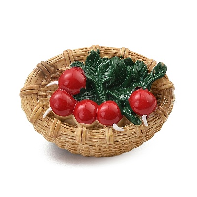 Кабошоны с имитацией фруктов из непрозрачной смолы RESI-G076-01C-1