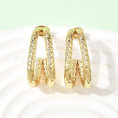 Двухслойные серьги-гвоздики из нержавеющей стали 201 EJEW-Z151-02G-1