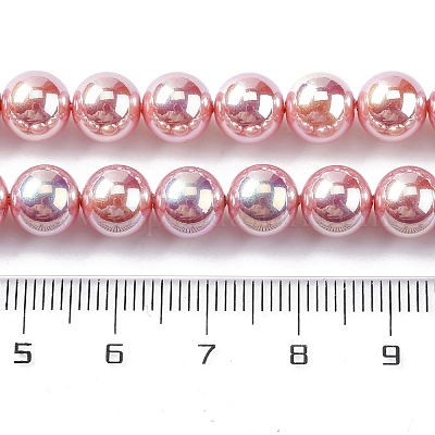 УФ-покрытие перламутровые стеклянные жемчужные бусины нити GLAA-F128-01B-T9-1
