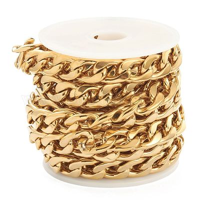 Цепи кубинские звенья из нержавеющей стали 304 с вакуумным покрытием pvd STAS-B020-07G-1