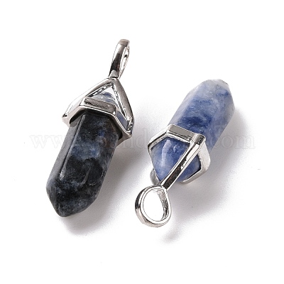 Натуральные голубые пятна яшмы остроконечные подвески G-K329-42P-1