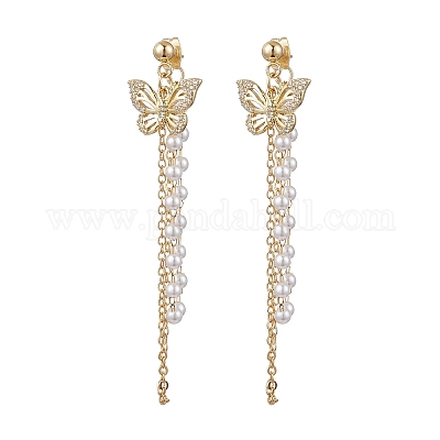 Серьги-гвоздики с кисточками из нержавеющей стали 304 EJEW-JE06319-1