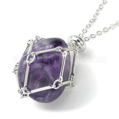 Мешочек из нержавеющей стали 304 в технике макраме NJEW-JN04468-06-1