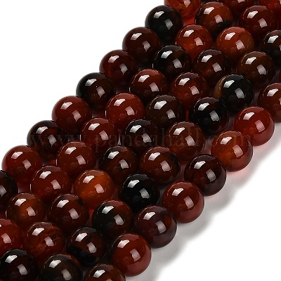 Окрашенные естественный агат бисер пряди G-G203-10A-10mm-1