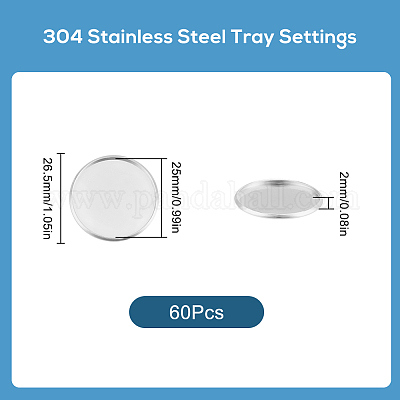 60 шт. чашки из нержавеющей стали 304 с гладкими краями STAS-SC0009-12-1