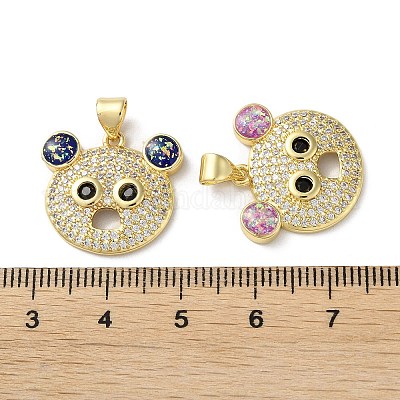 Латунные микропаве прозрачные подвески с фианитом KK-C045-46G-1