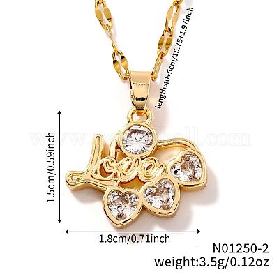 Элегантные латунные подвески в форме сердца с прозрачными кубическими цирконами TW1079-2-1