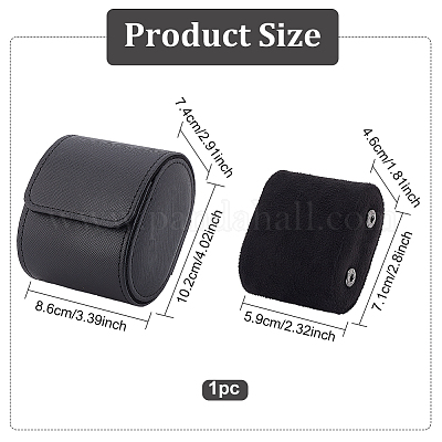 Винтажный овальный ящик для хранения часов из искусственной кожи CON-WH0088-38-1