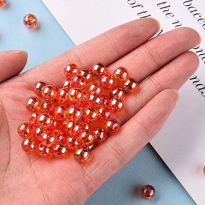 Прозрачные акриловые бусины MACR-S370-B8mm-726-1