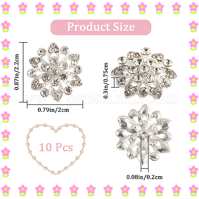 10шт цветок пришить стразами FIND-GF0004-94-1