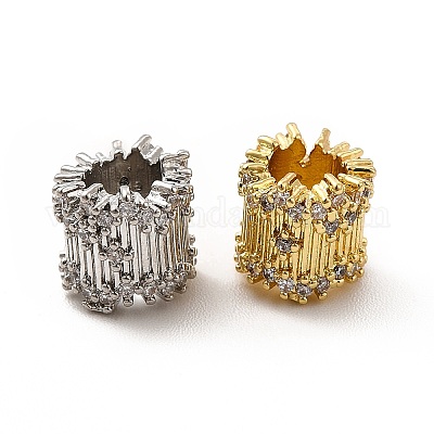 Реечное покрытие латунь микро паве кубический цирконий европейские бусины KK-C010-42-1