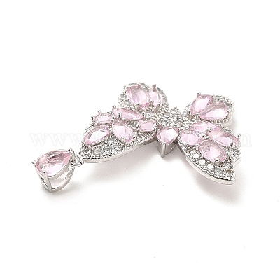 Латунные микропаве прозрачные подвески с фианитом KK-I695-054P-1