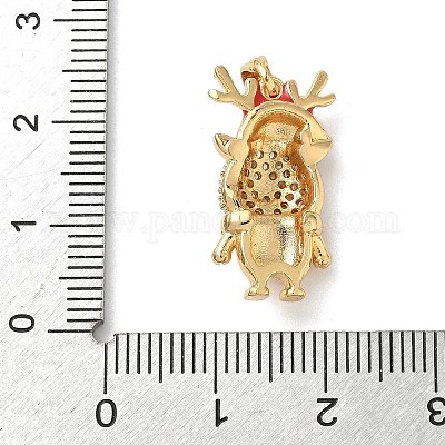 Рождественские латунные подвески с микропаве из фианита KK-K305-07G-02-1