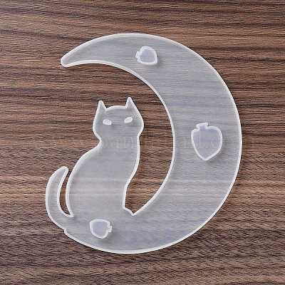 Moule En Silicone Chat Sur La Lune Pour Résine Époxy - Diamètre 13,3 Cm - DIY Bijoux Et Déco - 5