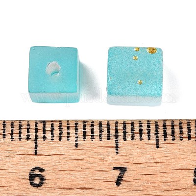 Матовые стеклянные бусины с золотистой блестящей пудрой DGLA-NH001-6mm-01C-1