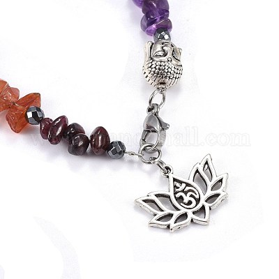 Браслеты из натурального и синтетического смешанного камня X-BJEW-JB04267-1