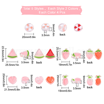 40шт 10 стильные прозрачные эмалевые акриловые бусины TACR-SC0001-09B-1