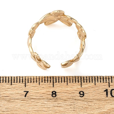 Латунные регулируемые открытые манжеты для женщин RJEW-R021-01G-1