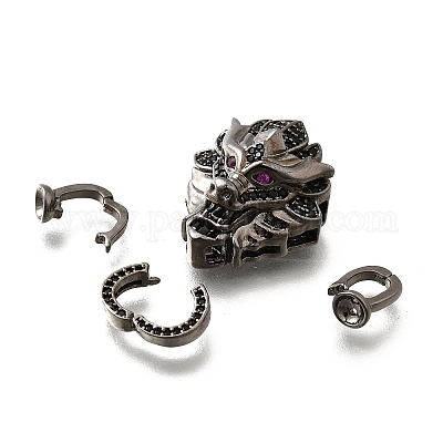 Латунные микро проложить кубического циркония раз за застежками KK-M318-25B-1