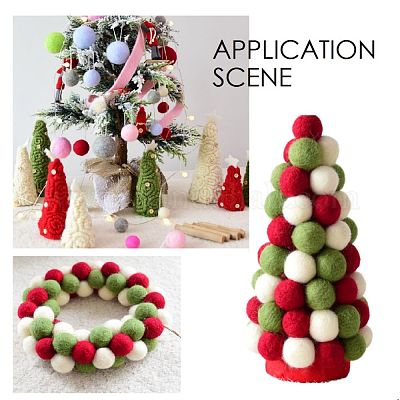 Wholesale FINGERINSPIRE 24 Pcs 3 Styles Needle Wool Felt Balls 1.1