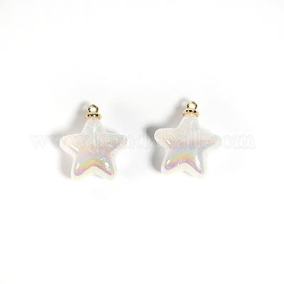 10 шт. подвески из непрозрачной переливающейся смолы с УФ-покрытием PW-WG9DE9F-02-1