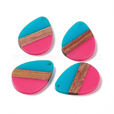 Подвески из непрозрачной смолы и ореха RESI-M027-04F-1