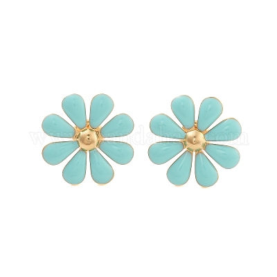 Серьги-гвоздики из нержавеющей стали 304 с эмалью&nbsp;LS-EJEW-S226-03G-02-1