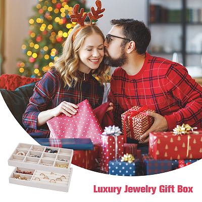 2 шт. 2-х стилевые прямоугольные бархатные лотки для украшений ODIS-DC0001-03-1