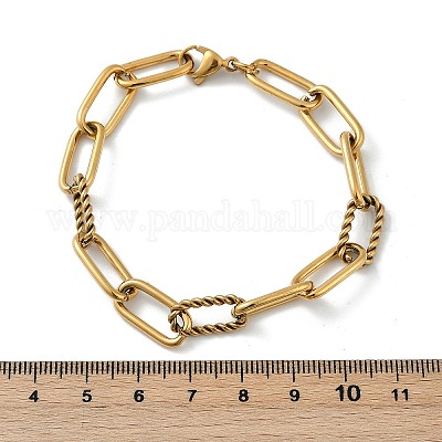 Ионное покрытие (ip) 304 нержавеющая сталь скрепки цепочка браслеты BJEW-F412-02G-1