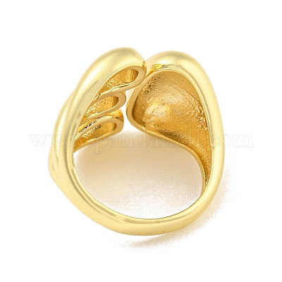 Латунные каплевидные открытые манжеты с покрытием стойки RJEW-Q784-11G-1