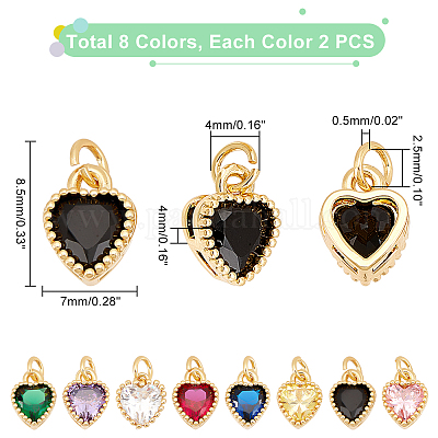 Shop AHANDMAKER 18 Pcs Rhinestone Heart Charms for Jewelry Making