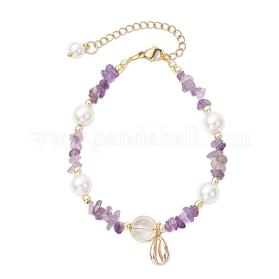 3шт. браслеты с бусинами из натурального кварцевого кристалла BJEW-JB11917-1