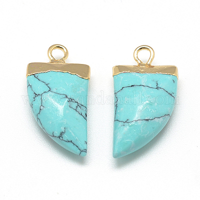 Синтетические бирюзовые остроконечные подвески G-Q966-07-1