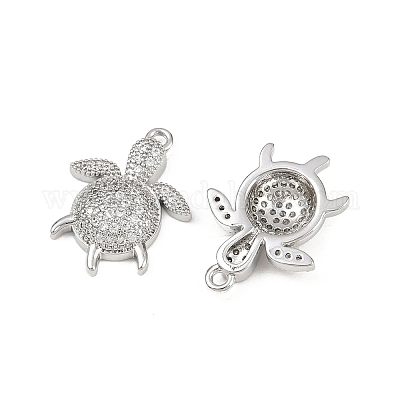 Латунные микропаве прозрачные подвески с фианитом KK-G535-02C-P-1