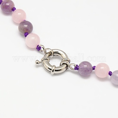 Колье из натурального камня с бусинами NJEW-P083-06-1