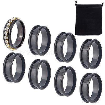 Wholesale UNICRAFTALE 10Pcs Gunmetal Blank Core Ring Size 12