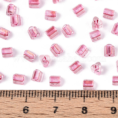 Прозрачные внутри цветные стеклянные бусины SEED-T007-13F-1