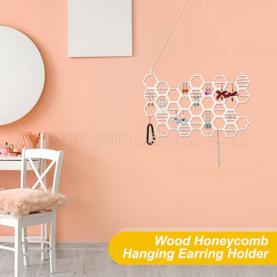 Деревянные выставочные витрины серьги EDIS-WH0022-33-1