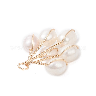 Подвески из натурального культивированного пресноводного жемчуга с бусинами в виде винограда PALLOY-TA00337-1