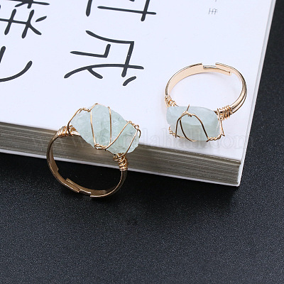 Кольца-манжеты из сплава самородков с обмоткой из натурального флюорита FS-WGA7830-09-1